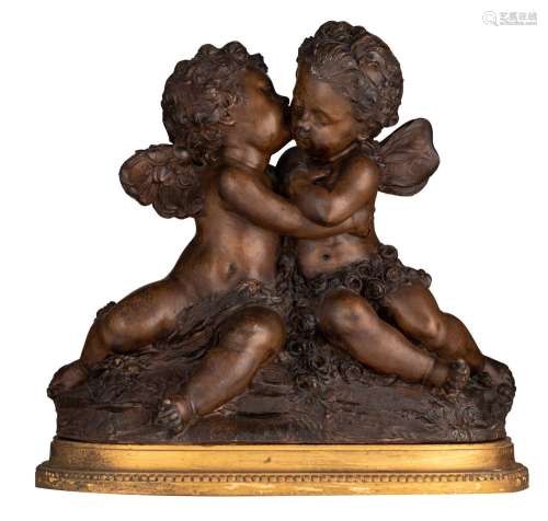 Fernand Cian (1886-1953), Amor and Psyche as children, patin...