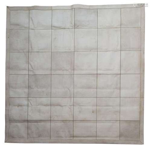 'Le Qr', a contemporary linear-shaped white leather carpet, ...