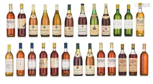 A various collection of Sauterne and white wines