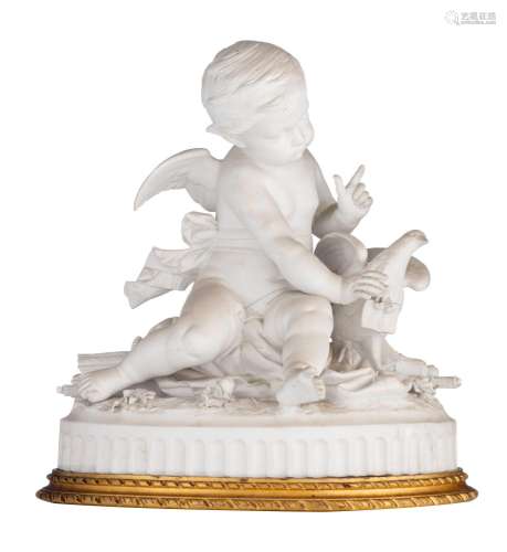 A Sèvres biscuit group of Cupid by Jean-Baptiste Pigalle (17...