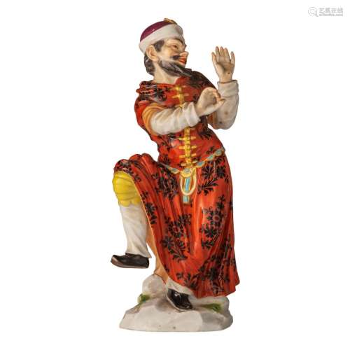 A Meissen polychrome decorated porcelain figurine of a Chine...