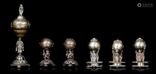A collection of various silver Judaica etrogs, total silver ...
