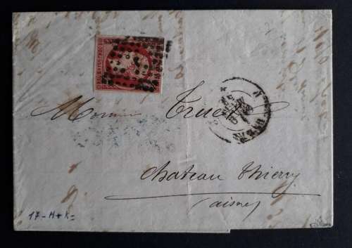France 1858 - Superbe lettre de 1858 signée 17A Carmin - Yve...