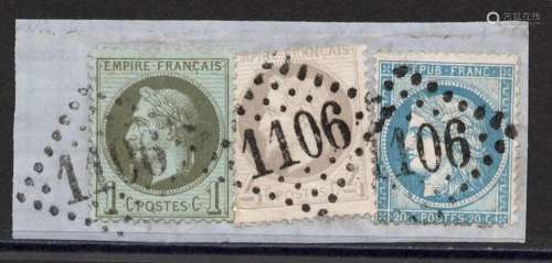 France 1865 - Fragments of letter with n° 25, 27 and 37, n° ...