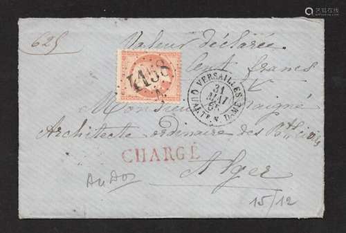 France 1865 - ‘Loaded’ letter from Versailles to Algiers wit...