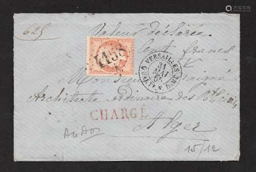 France 1865 - ‘Loaded’ letter from Versailles to Algiers wit...