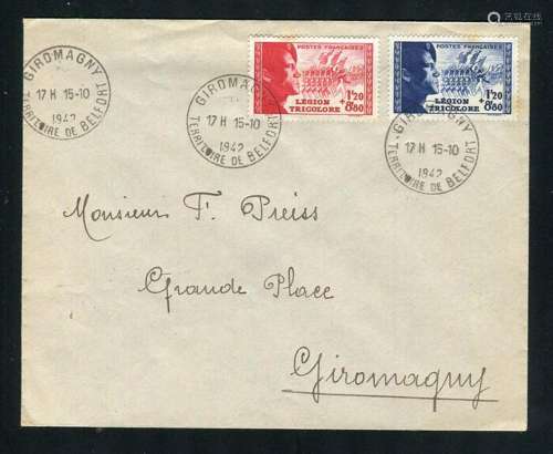 France 1942 - Rare letter from Giromagny with n° 565 & 5...