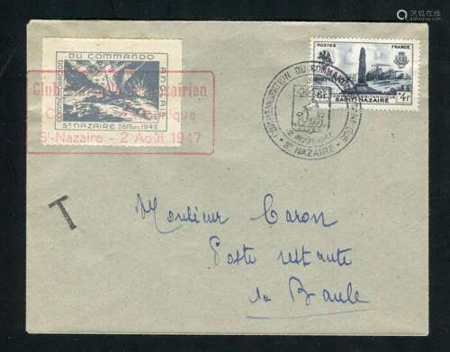 France 1947 - Rare stamped letter from St-Nazaire to La Baul...