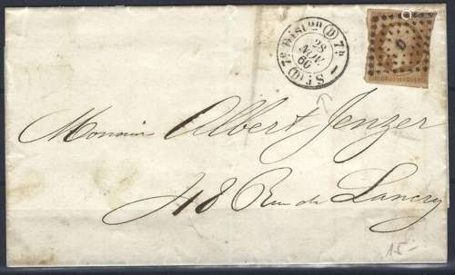 France - Envelope from Paris to Paris of November 28, 1860.