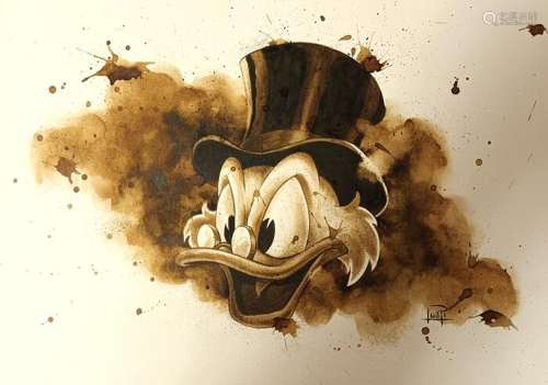 Uncle Scrooge - Original Coffee Painting by Juapi