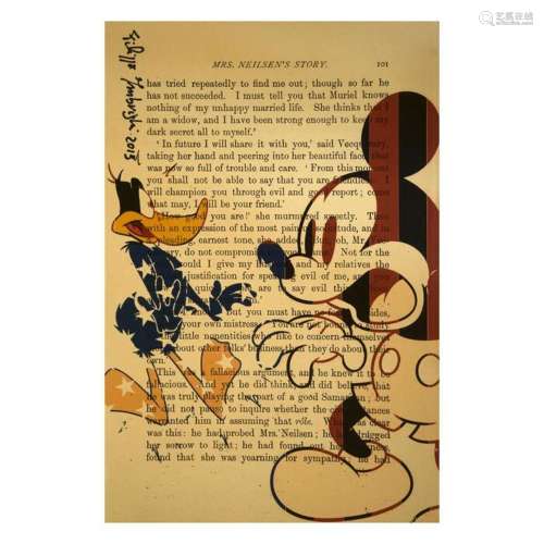 Mickey Mouse - MICKEY AND DAFFY - Print on canvas Limited Ed...