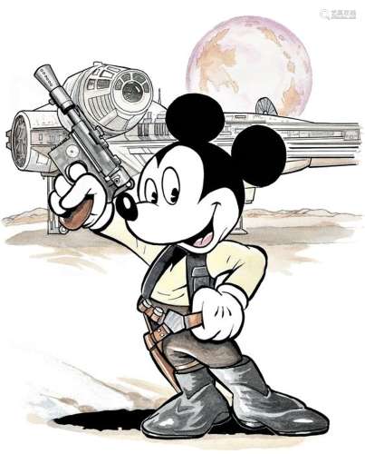 Mickey Mouse Disney/Star Wars signed print - 'Mickey Sol...