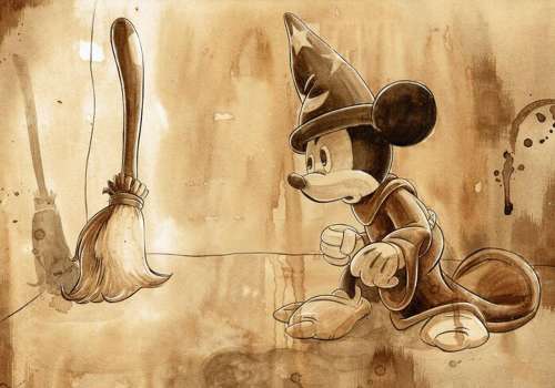 Mickey Mouse as The Sorcerer's Apprentice - Signed By Co...