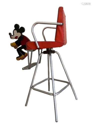 Hairdressing chair for children with wooden-cut Mickey Mouse...