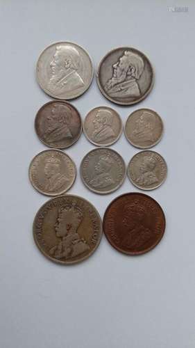 South Africa. Collection of coin  (10 pieces incl. silver)