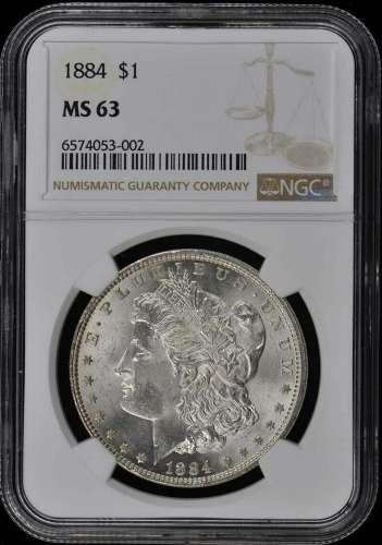 1884 Morgan Dollar S$1 NGC MS63