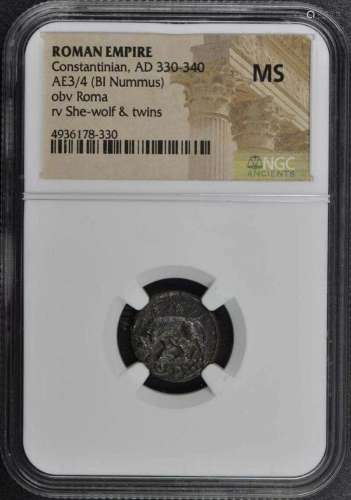 Constantinian AD 330-340 ROMAN EMPIRE AE3/4 (BI Nummus) NGC ...