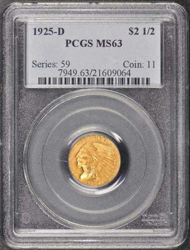 1925-D $2.50 Indian Head PCGS MS63