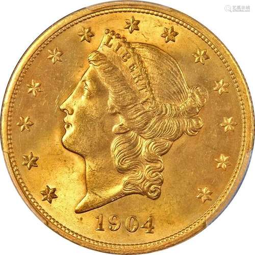 1904-P Liberty Gold $20 PCGS MS65+ Superb Eye Appeal Strong ...