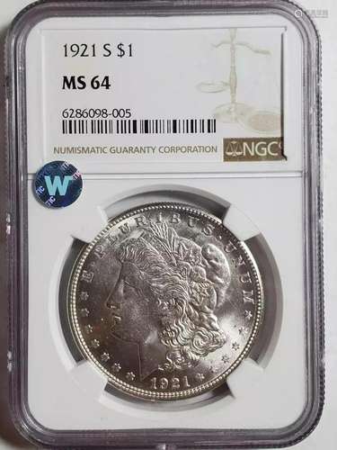 1921 S Morgan Dollar NGC MS-64