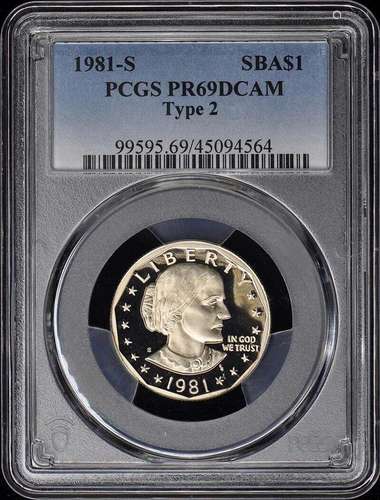 1981-S SBA$1 Type 2 Susan B. Anthony Dollar PCGS PR69DCAM