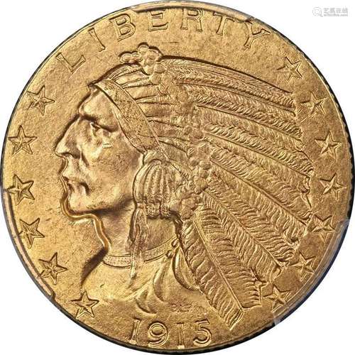 1915-P Indian Gold $5 PCGS MS64+ Superb Eye Appeal Strong St...