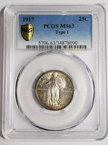 1917 P Standing Liberty Quarter PCGS MS-63 Type 1