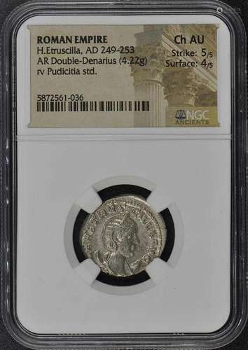 H.Etruscilla AD 249-253 ROMAN EMPIRE AR Double-Denarius NGC ...