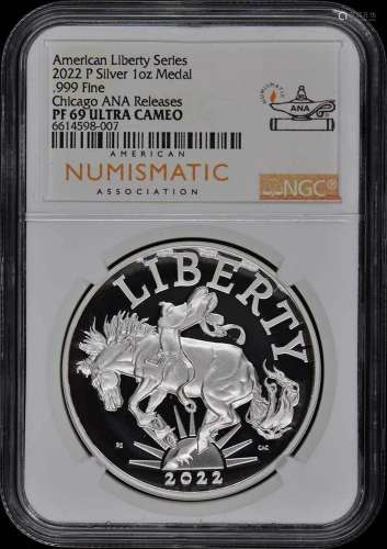 American Liberty Series 2022 sliver 1oz Medal PF69 With Sign...