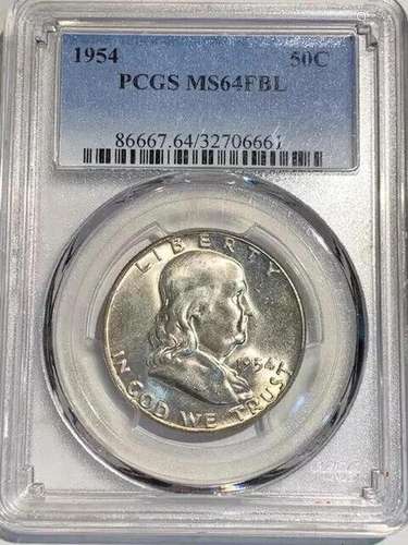 1954 P Franklin Half Dollar PCGS MS-64 FBL