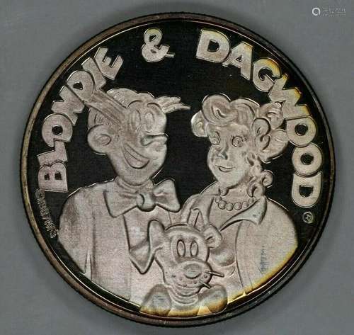 VINTAGE SILVER BAR ESTATE 1 TR OZ .999 CARTOON CELEBRITIES B...