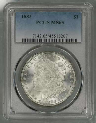 1883 MORGAN SILVER DOLLAR $1 PCGS CERTIFIED MS 65 MINT STATE...