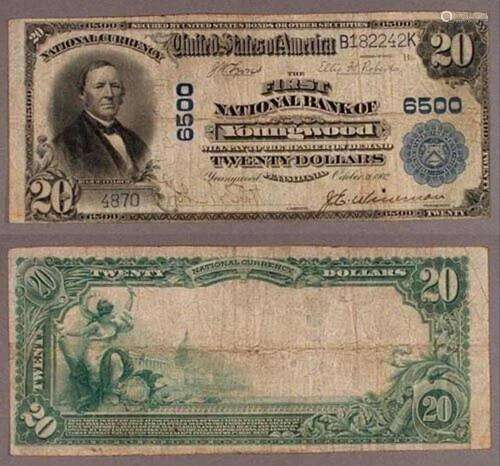 Youngwood PA $20 1902 PB National Bank Note Ch #6500 First N...