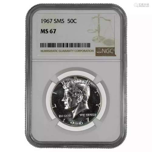 1967 SMS KENNEDY HALF DOLLAR 50C NGC CERTIFIED MS 67 - SPOT ...