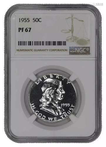 1955 PROOF FRANKLIN HALF DOLLAR 50C NGC CERTIFIED PF 67 - SP...