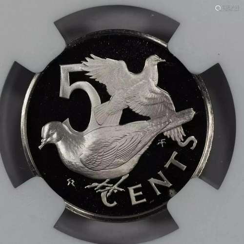 1978 FM PROOF BRITISH VIRGIN ISLANDS 5C ZENAIDA DOVES NGC PF...