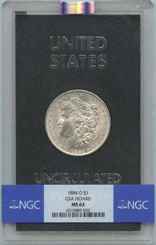 1884-O Morgan Dollar GSA HOARD S$1 NGC MS63