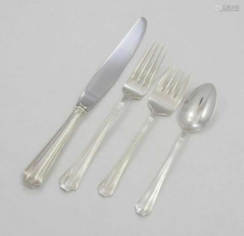 Queen Mary by Amston Sterling Silver 4pc Place Setting Scrip...