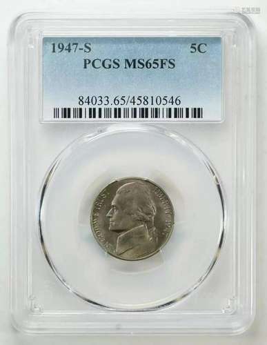 1947 S JEFFERSON NICKEL 5C PCGS MS 65 FS MINT UNCIRCULATED -...