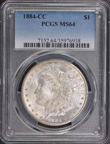 1884-CC $1 Morgan Dollar PCGS MS64