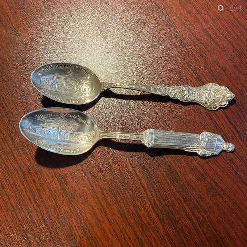 California Souvenir Spoon Set Of 2 Sterling Silver 37.8 Tota...