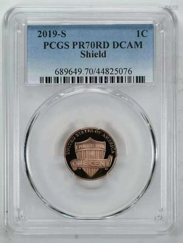 2019 S PROOF LINCOLN SHIELD CENT PENNY 1C PCGS PR 70 RED DCA...