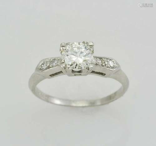 Vintage Platinum Ladies Old Euro Cut Diamond Solitaire Ring ...