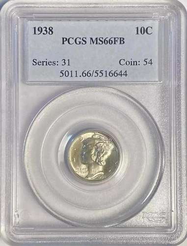 1938 P Mercury Dime PCGS MS-66 FB