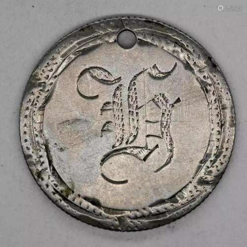 186? SEATED LIBERTY QUARTER 25C SILVER LOVE TOKEN "G&qu...