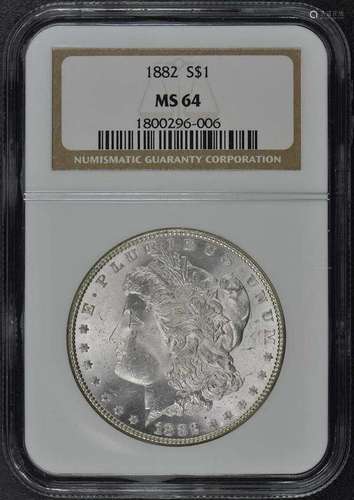 1882 Morgan Dollar S$1 NGC MS64