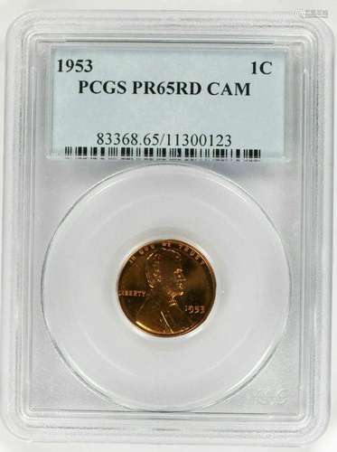 1953 LINCOLN WHEAT CENT 1C PCGS PR 65 RD PROOF UNCIRCULATED ...