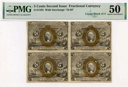 Second Issue 5 Cents Fractional With Surcharge "18-63&q...