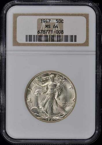 1947 Walking Liberty Half Dollar 50C NGC MS64