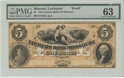 $5 Lexington Missouri Farmers Bank Of Missouri PROOF PMG 63 ...